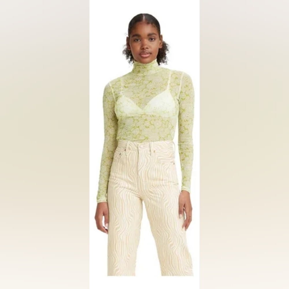 Levi's Second Skin Mesh Mock neck Top